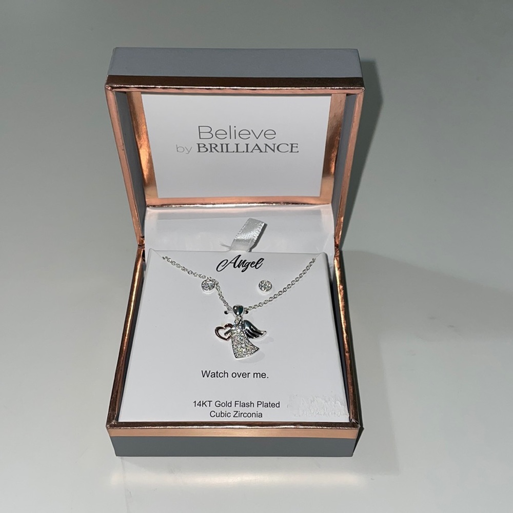 Angel necklace and earrings